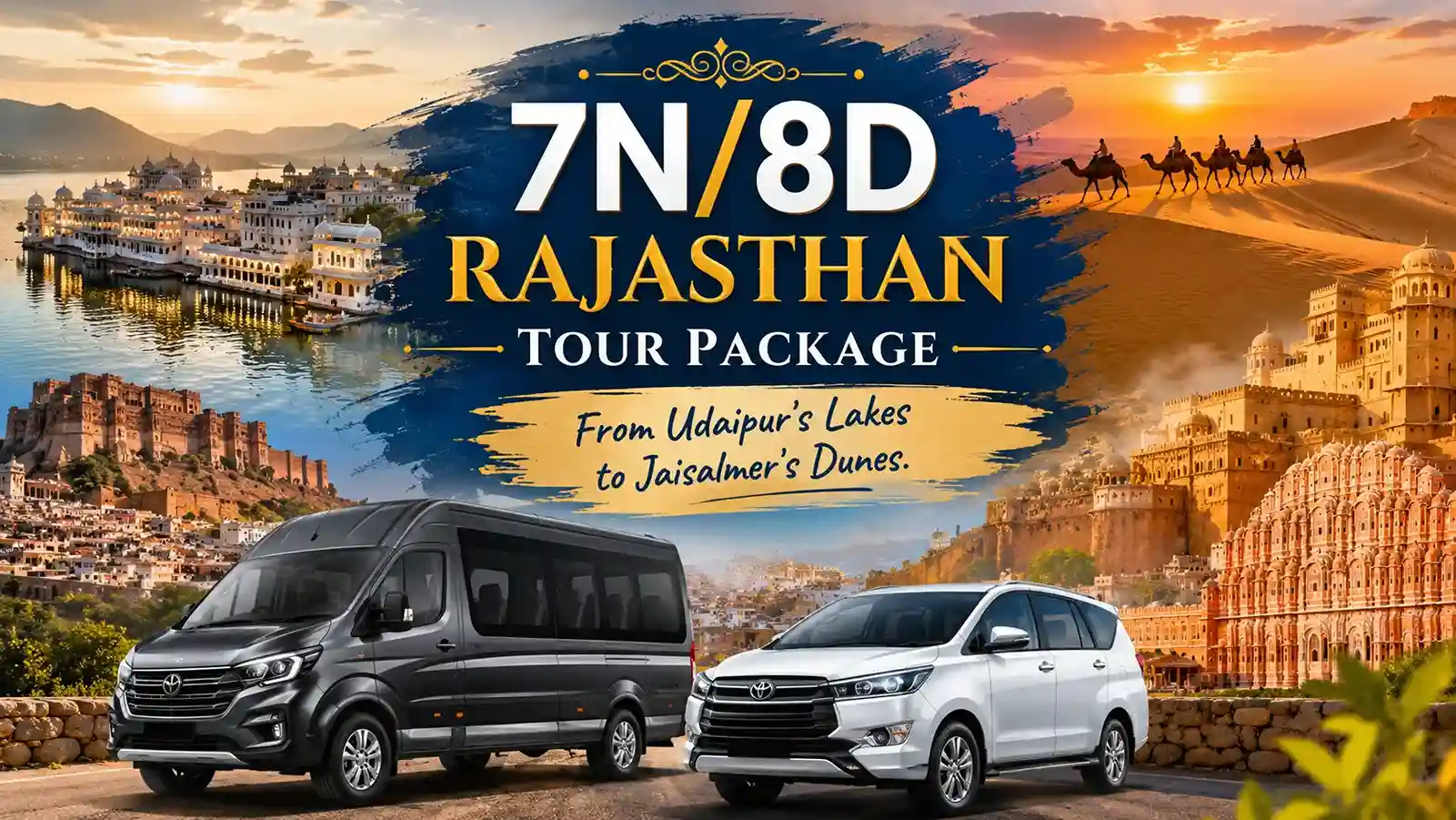 7N/8D Rajasthan Tour Package: From Udaipur’s Lakes to Jaisalmer’s Dunes