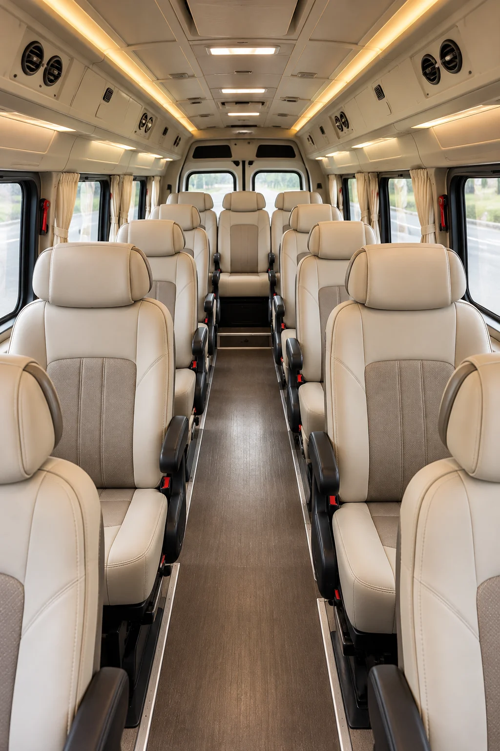 Tempo Traveller seating and interior